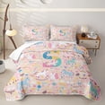 thumbnail image 1 of Castle Fairy Unicorn Letter S Twin Quilt Set,Kawaii Animal Twin Coverlet Set, 1 of 7
