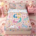 thumbnail image 1 of Castle Fairy Unicorn Letter S Zipper Twin Comforter Sets with Fitted Sheet and 2 Pillowcases,Kawaii Animal Zipper Bedding Set,4-Piece,Reversible, 1 of 6