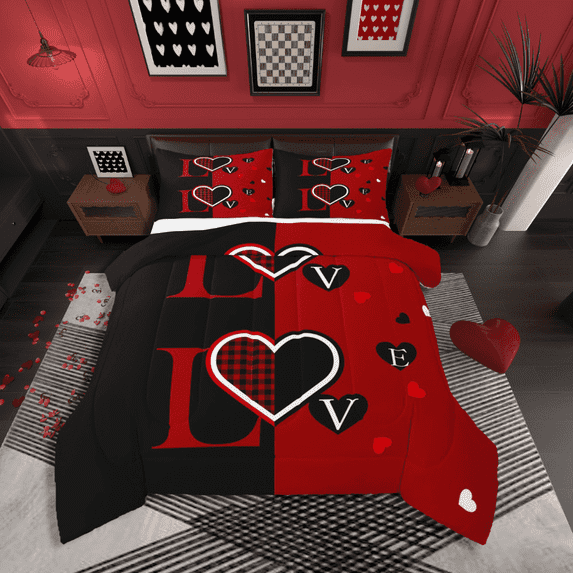 Castle Fairy Valentine's Day 3-Piece Full Comforter Set: Love Heart ...