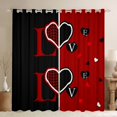 thumbnail image 1 of Castle Fairy Valentine's Day Curtains Pack of 2 (42x84 Each),Love Heart Print Curtains Blackout,Geometric Lattice Bedroom Curtains,Lightweight Couple Room Decor, 1 of 6