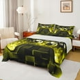 thumbnail image 1 of Castle Fairy Video Game 4-Piece Queen Sheet Set: Teens’ Futuristic Cubes Black Golden Luxury, 1 of 7
