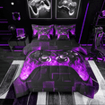 thumbnail image 1 of Castle Fairy Video Game 7pcs Bedding Comforter Set for Teens,Futuristic Cubes Queen Bedding Sets Super Cozy,Black Purple Queen Sheet Sets,Luxury Bedroom Decor, 1 of 8
