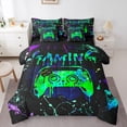 thumbnail image 1 of Castle Fairy Video Game Bedding Comforter Set,Abstract Ombre Gamer Full Bedding Set, 1 of 8