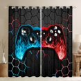 thumbnail image 1 of Castle Fairy Video Game Curtains Pack of 2 (42x84 Each) for Teens,Gradient Honeycomb Curtains Blackout,Blue Red Bedroom Curtains,Breathable Home Decor, 1 of 6