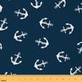 thumbnail image 1 of Castle Fairy Vintage Anchor Fabric by the Yard 1 Yard, Nautical Adventure Home Decor Fabric by the Yard, Navy Blue White Sewing Fabric, 1 of 6