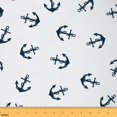 thumbnail image 1 of Castle Fairy Vintage Anchor Fabric by the Yard 10 Yards, Nautical Adventure Home Decor Fabric by the Yard, White Navy Blue Sewing Fabric, 1 of 6