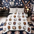 thumbnail image 1 of Castle Fairy Vintage Baseball Queen Comforter Set 3 Pieces, Cracked Wall Ball Glove Comforter Sets Queen, Brown White,Black Reversible,1 Comforter and 2 Pillowcases, 1 of 6