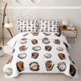 thumbnail image 1 of Castle Fairy Vintage Baseball Quilt Full,Cracked Wall Ball Glove Full Bedspread Sets,Brown White, 1 of 7