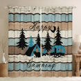 thumbnail image 1 of Castle Fairy Vintage Camping Scene Curtains Pack of 2 (42x84 Each) for Adults, Capybara RV Art Curtains Blackout for Nursery, Teal Brown, 1 of 6