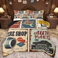 thumbnail image 1 of Castle Fairy Vintage Car Theme Boy Girl Full Size Comforter Sets 3-Piece,Retro Vintage Bedding Comforter Set,Geometric Plaid Lightweight Bedding Sets,Microfiber Bedroom Decor,Reversible, 1 of 8