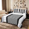 thumbnail image 1 of Castle Fairy Vintage Checker Square Queen Sheets 4 Pieces,Bohemian Damask Ornament Queen Sheet Sets,Black Gray White,1 Flat Sheet, 1 Fitted Sheet and 2 Pillowcases, 1 of 7