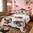 thumbnail image 1 of Castle Fairy Vintage Cheetah Print Billiard Bed Sheets 4-Piece, Red Cherry Full Size Sheets, Black Red Brown,1 Fitted Sheet, 1 Flat Sheet and 2 Pillowcases, 1 of 6