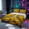 thumbnail image 1 of Castle Fairy Vintage Cube Tunnel Bed Sheets 4-Piece,Bohemian Block Full Size Sheets,Gold Black,1 Flat Sheet, 1 Fitted Sheet and 2 Pillowcases, 1 of 7