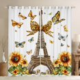 thumbnail image 1 of Castle Fairy Vintage Eiffel Tower Blackout Curtains Set of 2 (52x84 Each) for Female Men,Flying Butterflies Floral Sunflowers Window Curtains,Leopard Print Bow Curtains and Drapes Room Decor, 1 of 6
