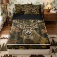 thumbnail image 1 of Castle Fairy Vintage Fall Maple Surround Deer Zipper Full Size Comforter Sets with Fitted Sheet and 2 Pillowcases for Boys,Mixed Tone Autumn Leaf Woodland Zipper Bedding Set,Reversible,4pcs, 1 of 6