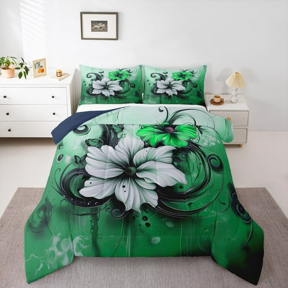 Castle Fairy 2-Piece Twin Comforter Set, Flower Graffiti Art