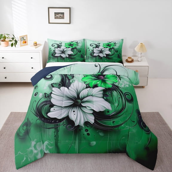 Castle Fairy 2-Piece Twin Comforter Set, Flower Graffiti Art