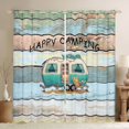 thumbnail image 1 of Castle Fairy Vintage Happy Camping Camper Blackout Curtains Set of 2 (52x84 Each) for Kids, Rustic RV Art Window Curtains for Bedroom, Blue Beige, 1 of 6