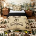 thumbnail image 1 of Castle Fairy Vintage Hunting Cabin Deer Twin Duvet Cover for Teens,Rustic Hunting Dog Duck Twin Bedding,Khaki Camo Green,Black Reversible,2pcs,No Comforter,1 Duvet Cover and 1 Pillowcase, 1 of 5