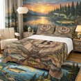 thumbnail image 1 of Castle Fairy Vintage Hunting Monogram B King Sheets 4pcs,Freshwater Duck Buck Layout Bedding,Wood Tan,1 Fitted Sheet,1 Flat Sheet and 2 Pillowcases, 1 of 6