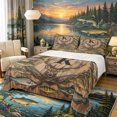 thumbnail image 1 of Castle Fairy Vintage Hunting Monogram K King Sheets 4pcs,Assorted Game Fish Duck Wreath Bedding,Hickory Tan,1 Fitted Sheet,1 Flat Sheet and 2 Pillowcases, 1 of 6