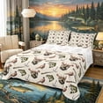 thumbnail image 1 of Castle Fairy Vintage Hunting Tile Queen Sheets 4 Pieces,Deer Bass Pheasant Rifle Cream Seamless Print Queen Sheet Sets,Beige Tan,1 Fitted Sheet,1 Flat Sheet and 2 Pillowcases, 1 of 6
