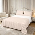 thumbnail image 1 of Castle Fairy Vintage Linear Strip King Sheets 4pcs,Retro Vertical Band Bedding,Beige Off-White,1 Flat Sheet, 1 Fitted Sheet and 2 Pillowcases, 1 of 7