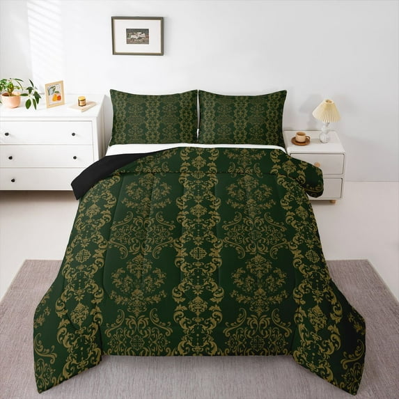 Castle Fairy Vintage Luxury Damask Full Size Comforter Sets,Bohemian Flower Bedding Sets