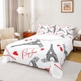 thumbnail image 1 of Castle Fairy Vintage Paris Eiffel Tower Twin Sheet Sets 3pcs for Teens Girls Female,Romantic Love Heart Twin Fitted Sheet Microfiber,Happy Valentine's Day Breathable Flat Sheet,Ultra Soft Home Decor, 1 of 7