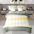thumbnail image 1 of Castle Fairy Vintage Stripes Twin Bedding Sets,Grey Yellow Bedding Comforter Set, 1 of 8