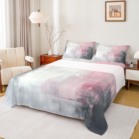 Castle Fairy Vintage Watercolor Art Twin Sheet Sets,Abstract Gradient Retro Bedding