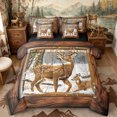 thumbnail image 1 of Castle Fairy Vintage Winter Deer Full Size Bedding Sets 7 Pieces,Jungle Animal Full Size Bed in a Bag,Warm Brown White,Black Reversible, 1 of 7