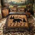 thumbnail image 1 of Castle Fairy Vintage Wood Plank Bear Paw Full Size Comforter Sets 3-Piece,Jungle Animal Bedding Comforter Set,Natural Black,Black Reversible,1 Comforter and 2 Pillowcases, 1 of 6
