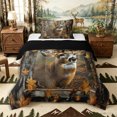 thumbnail image 1 of Castle Fairy Vintage Woodland Deer Twin Comforter Sets 2pcs for Boys,Autumn Tree Leaves Bedding Set,Brown Orange Cream,Black Reversible,1 Comforter and 1 Pillowcase, 1 of 6
