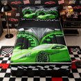 thumbnail image 1 of Castle Fairy Vivid Green Racer Zipper Full Size Comforter Sets with Fitted Sheet and 2 Pillowcases,Racing Meter Icon Zipper Bedding Set for Bedroom,Emerald Dark Hue,4pcs,Black Reversible, 1 of 6
