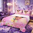 thumbnail image 1 of Castle Fairy Watercolor Afro Girl Queen Sheets 4 Pieces,Romantic Pink Rose Frame Queen Sheet Sets,Pink Yellow,1 Fitted Sheet, 1 Flat Sheet and 2 Pillowcases, 1 of 6