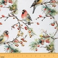 thumbnail image 1 of Castle Fairy Watercolor Bird Fabric by the Yard 10 Yards, Pink Pomegranate Fruit Room Decor Fabric by the Yard, Branches Leaves Fabric for Sewing, Ultra Soft Home Decor, 1 of 6