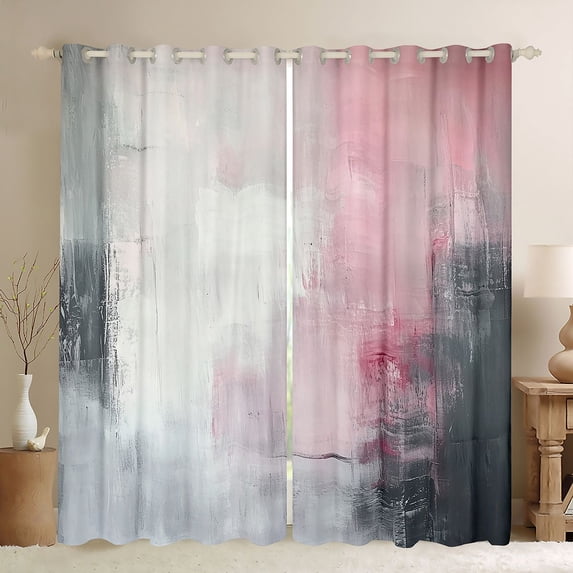 Castle Fairy Watercolor Black Out Curtains,Gradient Retro Curtains Pack of 2 (42x63 Each)