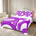 thumbnail image 1 of Castle Fairy Watercolor Brush Ring Bed Sheets 4-Piece,Abstract Curved Stroke Full Size Sheets,Purple White,1 Flat Sheet, 1 Fitted Sheet and 2 Pillowcases, 1 of 7