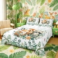 thumbnail image 1 of Castle Fairy Watercolor Floral Fox Raccoon Queen Sheets 4 Pieces,Eucalyptus Butterfly Queen Sheet Sets,Peach Sage White,1 Fitted Sheet, 1 Flat Sheet and 2 Pillowcases, 1 of 6