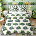 thumbnail image 1 of Castle Fairy Watercolor Garbage Truck Twin Bedding Sets 7-Piece for Teens, Minimal Seamless Print Bedding Comforter Set for Bedroom, Green, 1 of 7
