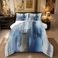 thumbnail image 1 of Castle Fairy Watercolor Gradient Wash Full Size Comforter Sets 3-Piece,Abstract Graffiti Texture Bedding Comforter Set,Slate Blue Gray White,Reversible,1 Comforter and 2 Pillowcases, 1 of 6