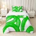 thumbnail image 1 of Castle Fairy Watercolor Paint Loop Twin Comforter Sets 2pcs,Abstract Rough Circle Bedding Set,Green White,Reversible,1 Comforter and 1 Pillowcase, 1 of 6