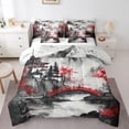 thumbnail image 1 of Castle Fairy Watercolor Scenery Bedding Comforter Set,Japanese Style King Bedding Sets, 1 of 8