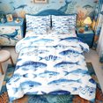 thumbnail image 1 of Castle Fairy Watercolor Spotted Fish Queen Bedding 7pcs,Washed Blue Aquatic Seamless Graphic Bedding Comforter Set Queen,Pale Azure,Reversible, 1 of 7