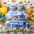 thumbnail image 1 of Castle Fairy Watercolor Vintage Pickup Twin Bedding Sets 7-Piece for Kids, Farm Barn Daisy Bedding Comforter Set for Bedroom, Soft Blue,Grey Reversible, 1 of 7