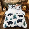 thumbnail image 1 of Castle Fairy Watercolor Wildlife Bear Bedding,Cartoon Jungle Animal Duvet Cover Full,Black Sage Off White,Reversible,3pcs,No Comforter,1 Duvet Cover and 2 Pillowcases, 1 of 6