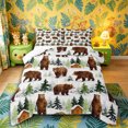 thumbnail image 1 of Castle Fairy Watercolor Winter Brown Bear Full Size Comforter Sets 3-Piece,Snow Cabin Pine Bedding Comforter Set,White Green Cream,Reversible,1 Comforter and 2 Pillowcases, 1 of 6