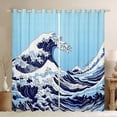 thumbnail image 1 of Castle Fairy Waves Blackout Curtains Set of 2 (52x84 Each),Mount Fuji Window Curtains, 1 of 6