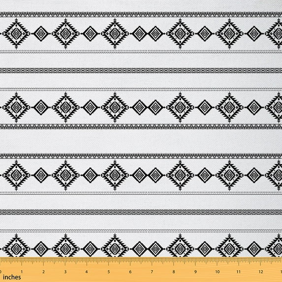 Castle Fairy Western Aztec Fabric by the Yard 3 Yard,Abstract Geometric Fabric for Sewing,Bohemian Tribal Room Decor Fabric by the Yard,Luxury Teenagers Bedroom Decor
